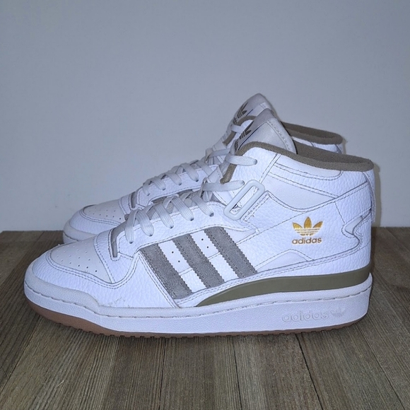 ADIDAS ORIGINALS FORUM MID J WHITE ORBIT GREEN Women's Size 8 - Picture 10 of 14